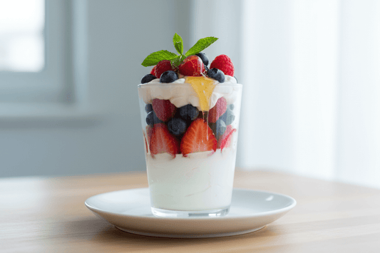 Summer Berry Parfait with Fresh Mint and Honey