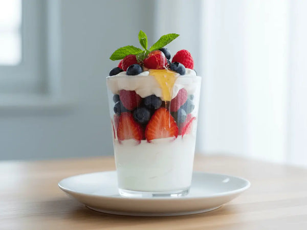 Summer Berry Parfait with Fresh Mint and Honey