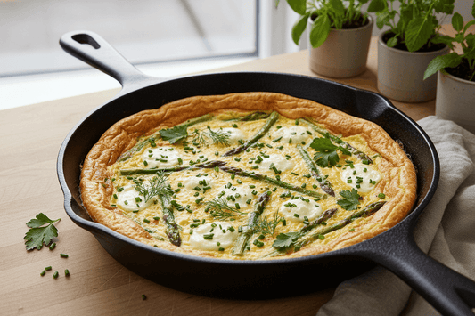 Spring Herb Frittata with Asparagus and Goat Cheese