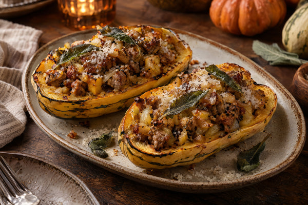 Sausage-Stuffed Delicata Squash