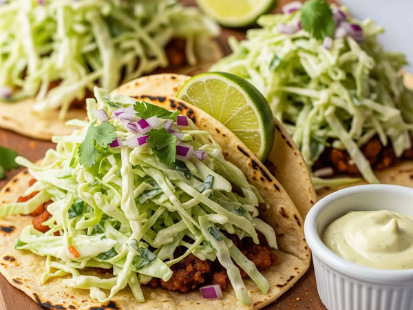 🌮 Green Cabbage Slaw Tacos (Chicken, Fish, or Beef)