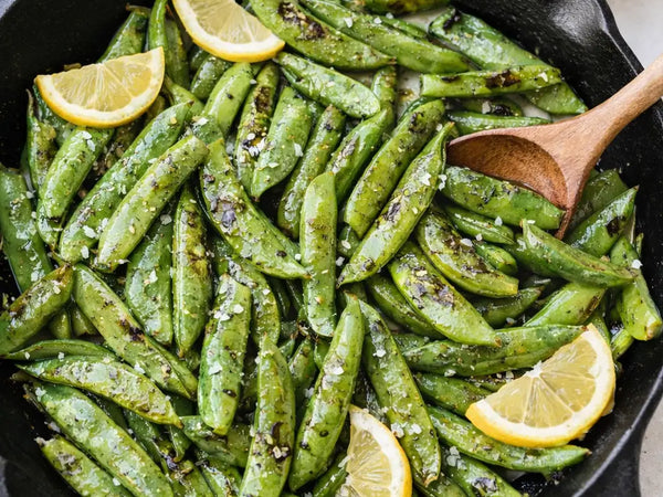 Blistered Sugar Snap Peas with Lemon & Mint