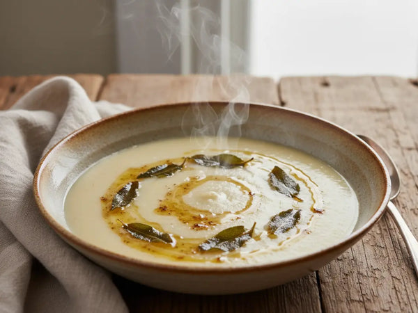 Creamy Sunchoke Soup with Brown Butter & Crispy Sage