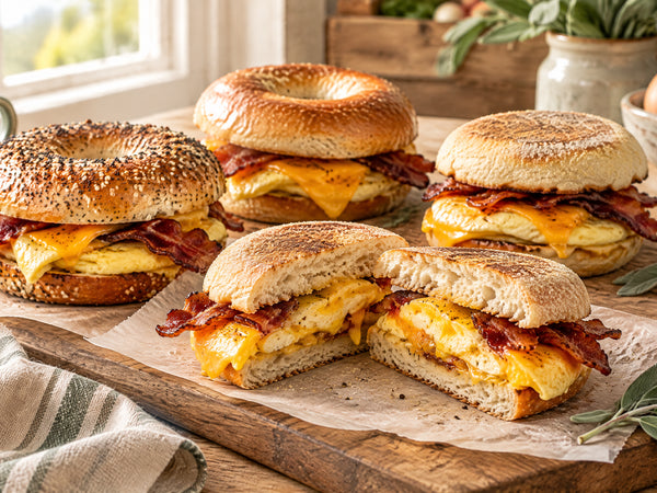 Make-Ahead Breakfast Sandwiches with Bagel or English Muffin Variations
