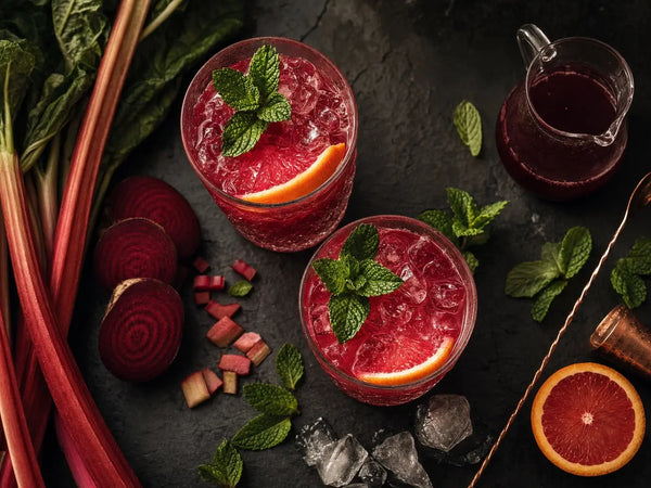 Rhubarb & Beet Shrub with Ruby Red Grapefruit