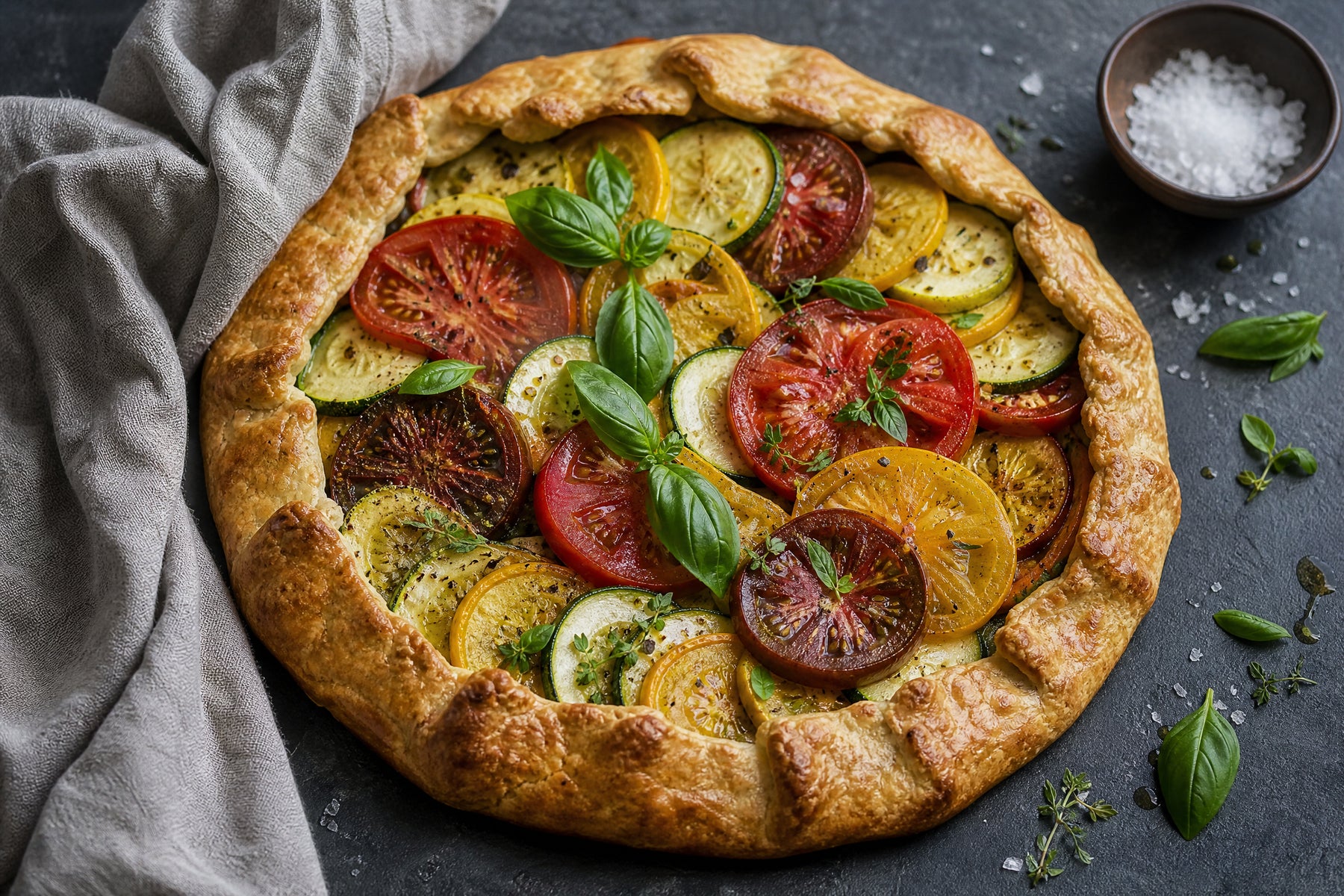 Heirloom Tomato and Summer Squash Galette