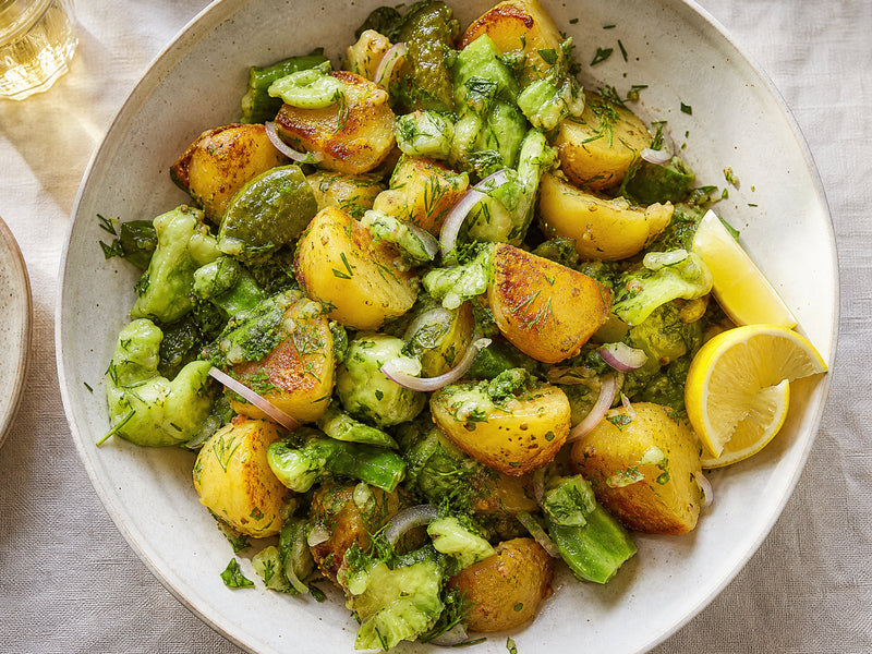 Smashed Cucumber and Yukon Gold Potato Salad