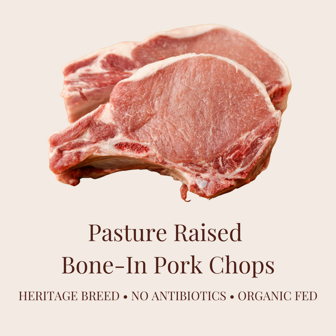 Pasture-Raised Heritage Pork Chops (Bone-In, 2 per Pack).