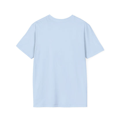 Back view of a light blue unisex tee, perfect for gym lovers and casual wear.