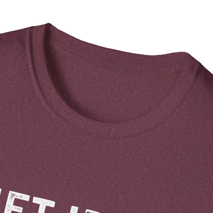 Close-up of the neckline on a comfortable unisex gym tee, showcasing soft fabric texture and stylish design.