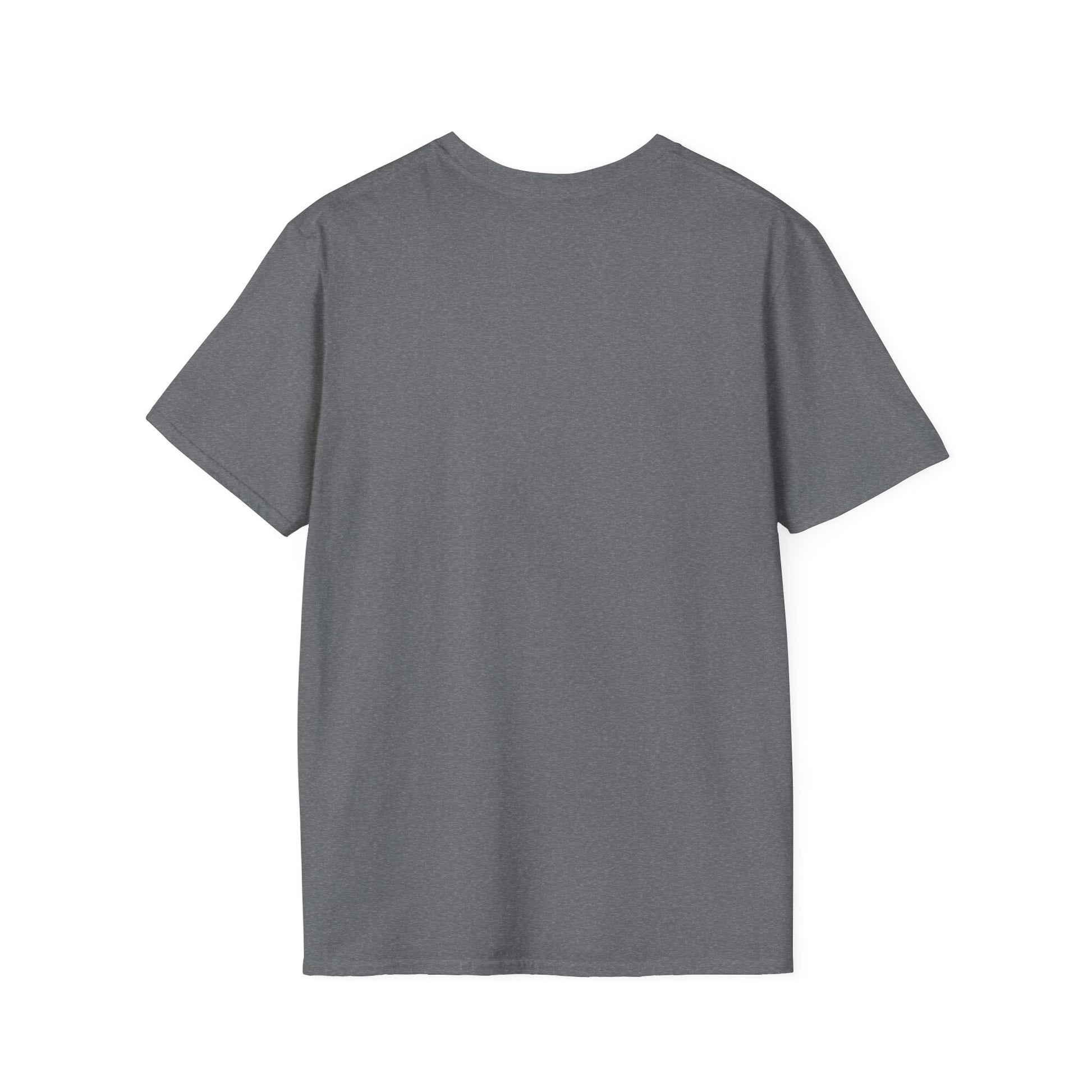 Back view of a comfortable unisex grey fitness tee, perfect for gym workouts and casual outings.