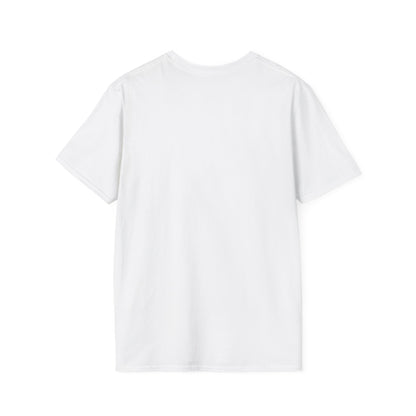 Back view of a plain white unisex t-shirt, ideal for casual wear and workouts.