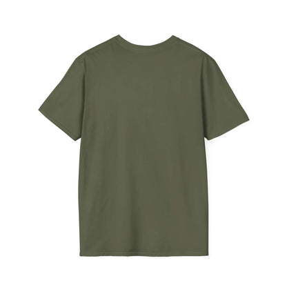 Back view of olive green unisex fitness tee, perfect for workouts or casual wear.