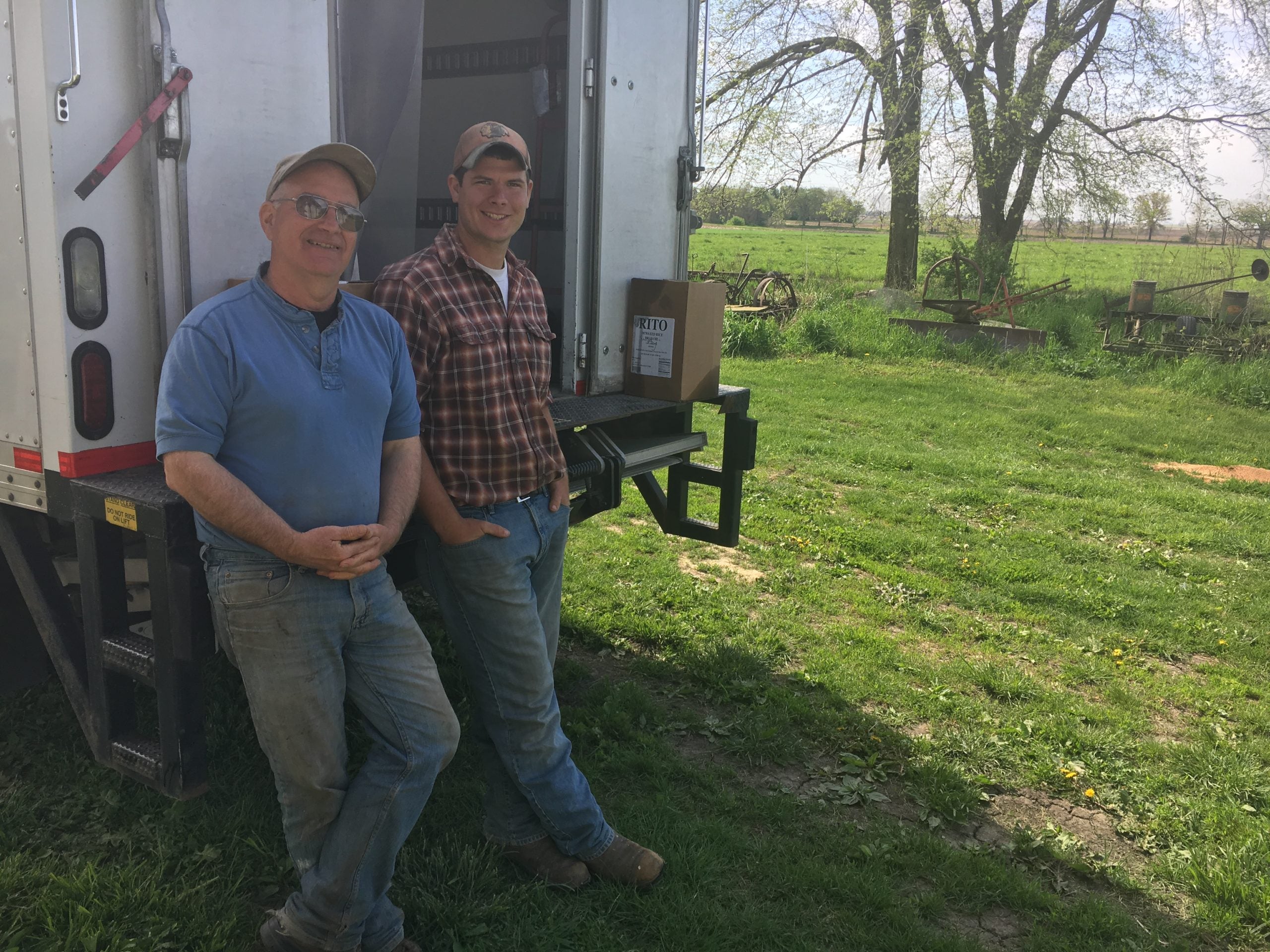 Marty and Will Travis with the delivery truck